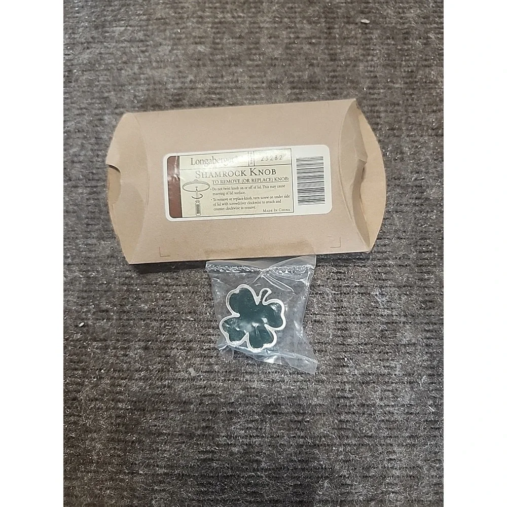 Longaberger Shamrock Knob #23382 in Original Packaging‎ Heavy Metal